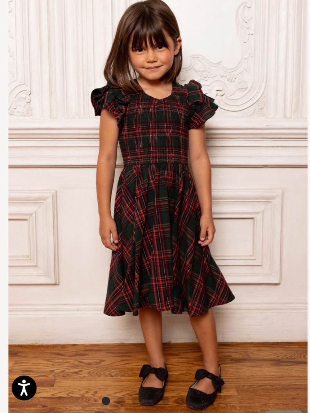 Ivy City Co Mini Hattie Dress in Evergreen Plaid- Size 4T/5T